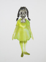 niña amarilla con mascara, acuarela, josefina madariaga