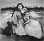 Criaturas en el Palmar, carbonilla sobre tela, Josefina Madariaga Criaturas en el Palmar, Josefina Madariaga